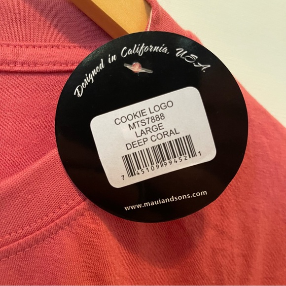 Maui & Sons “Cookie Logo” t-shirt (Deep Coral) - Picture 5 of 6